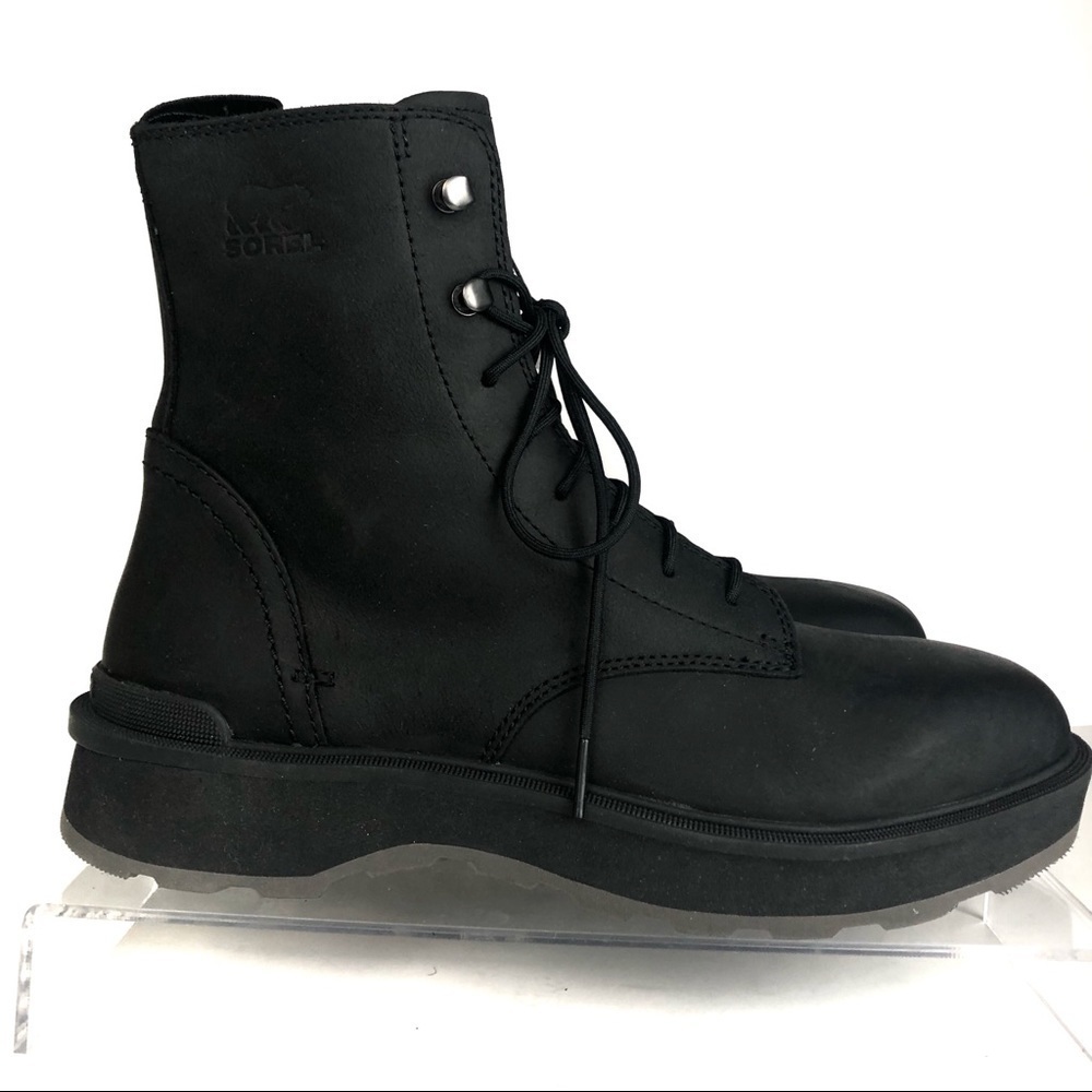 Sorel Women Hi Line Lace Up Leather Thick Sole Boots Booties - Sz 10